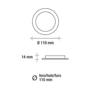 Vivida pannello led tondo bianco 6w 400lm 3000k ((ULTIMI DISPONIBILI - N°6) Vivida luce Pannelli led